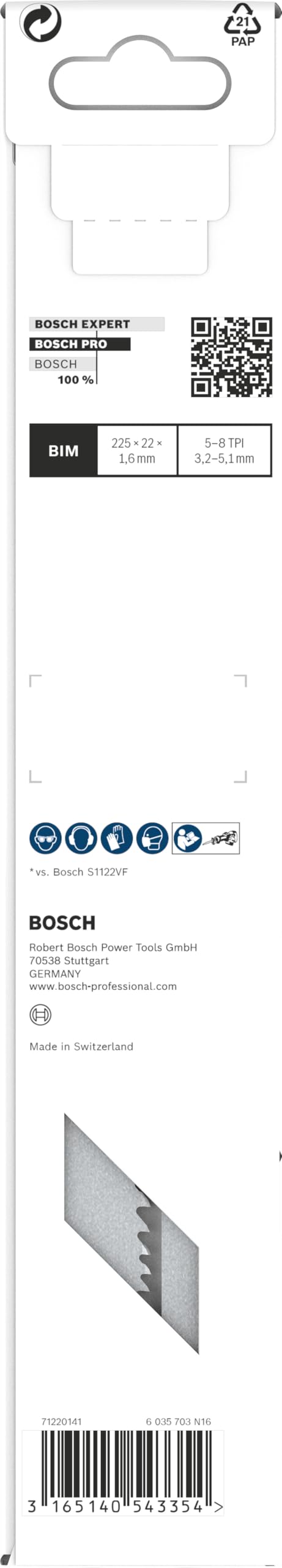 Bosch PRO Lame scie sabre S1110VF 225 mm lot 5