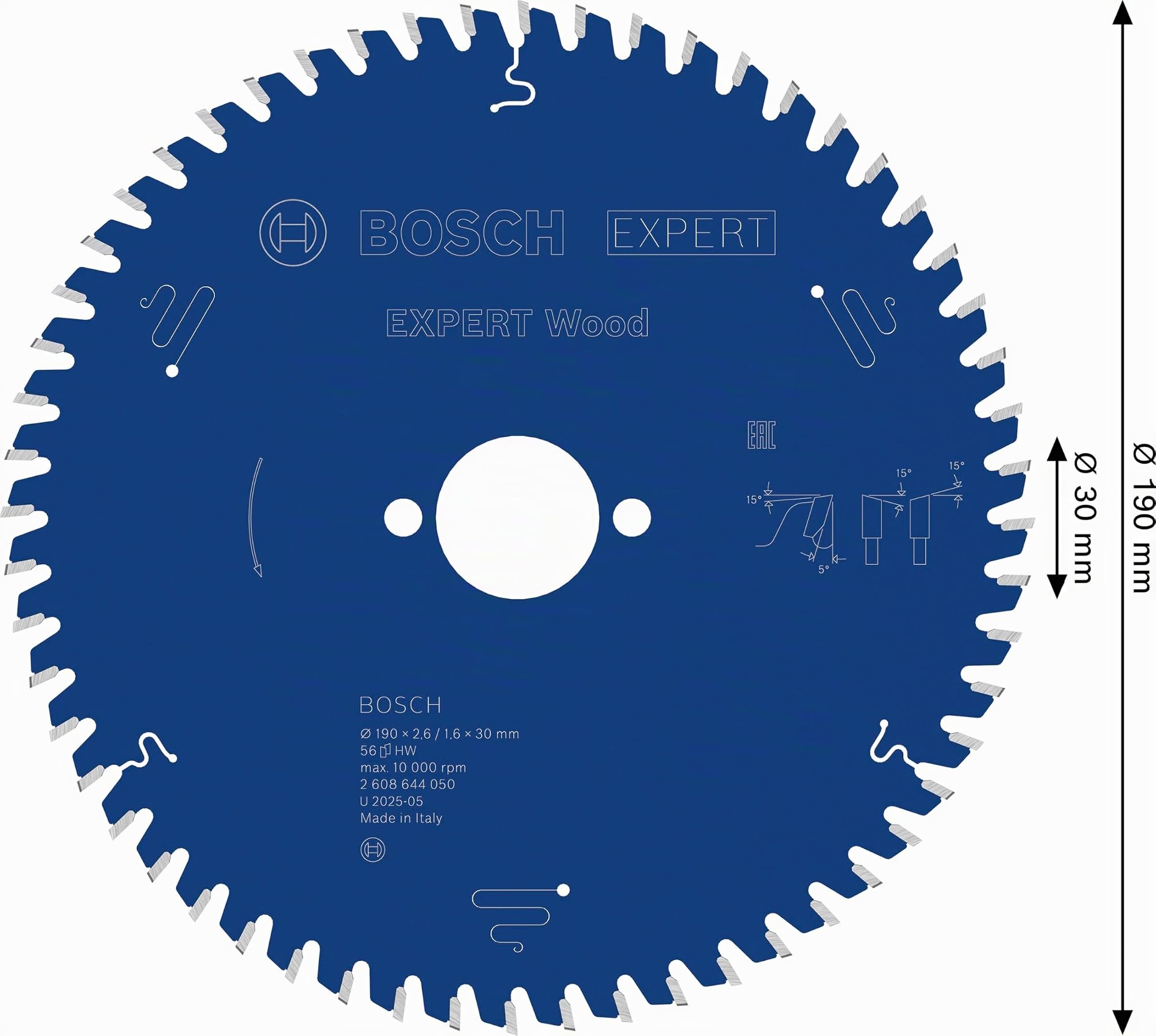 Bosch EXPERT Wood lame scie circulaire 190x30 mm T56 bois