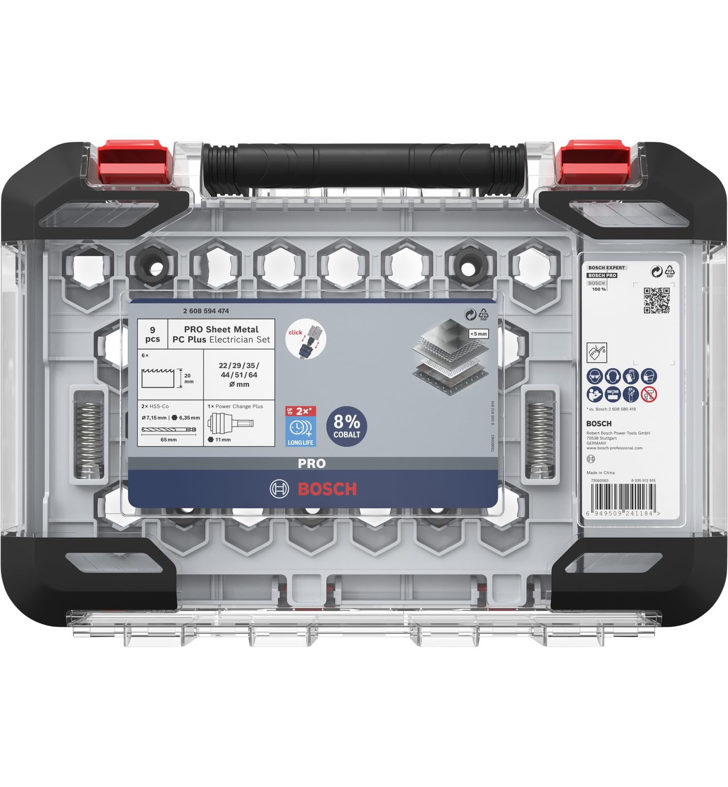 Bosch PRO Sheet Metal coffret 8 scies trépans 22-64 mm