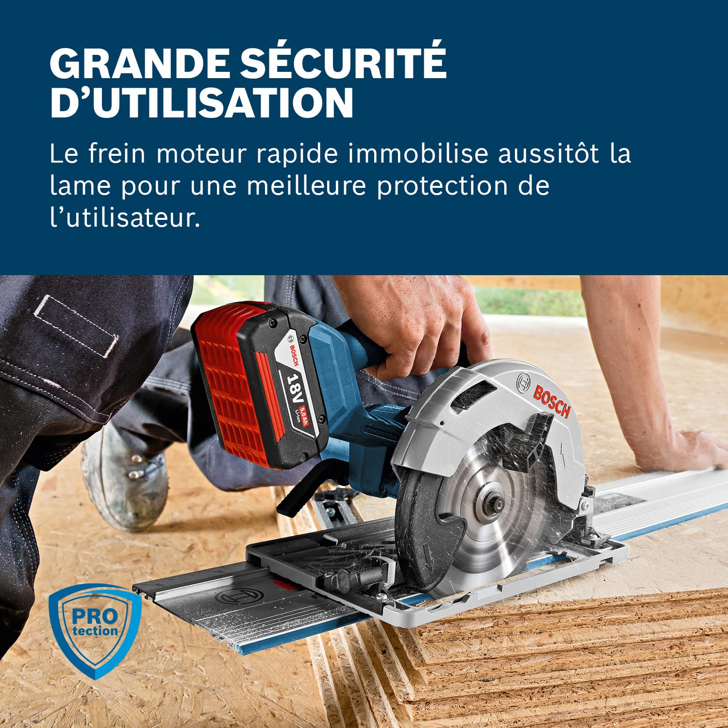 Bosch Professional GKS 18V-57 G scie circulaire sans fil 2x4,0 Ah