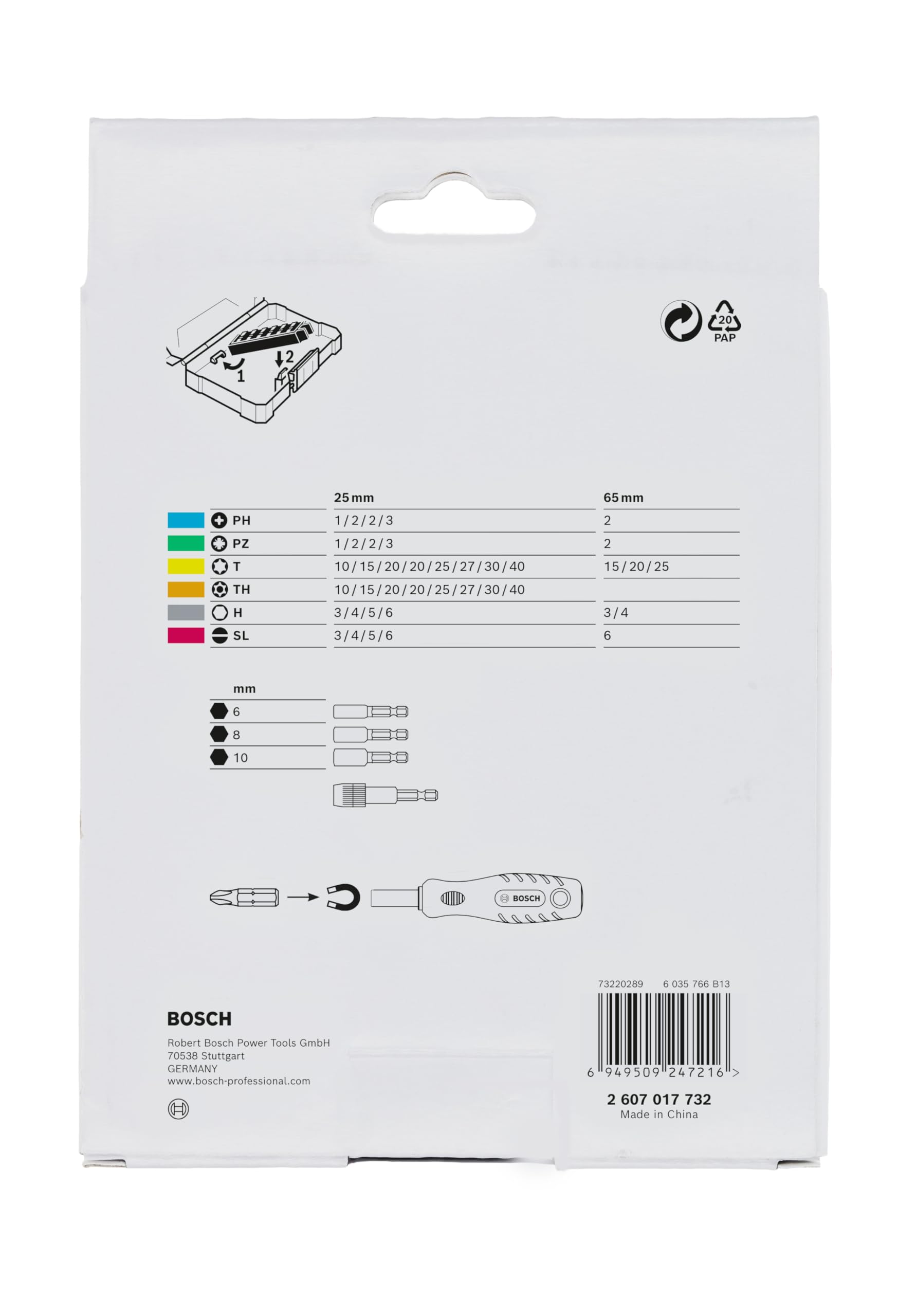 Bosch Extra Hard coffret embouts 45 pcs PH PZ acier S2