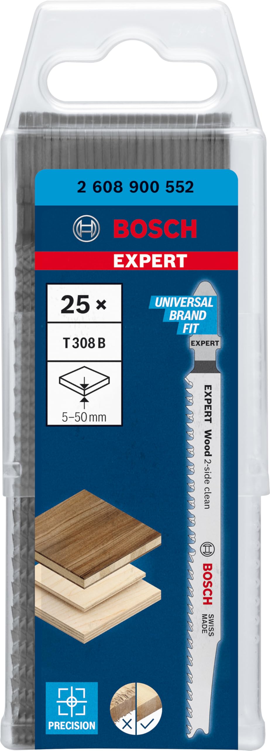 Bosch EXPERT T308B lames scie sauteuse bois lot de 25