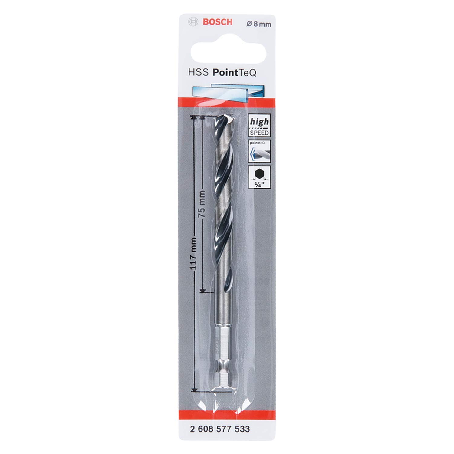 Bosch PointTeQ foret HSS hexagonal 8,0x117 mm