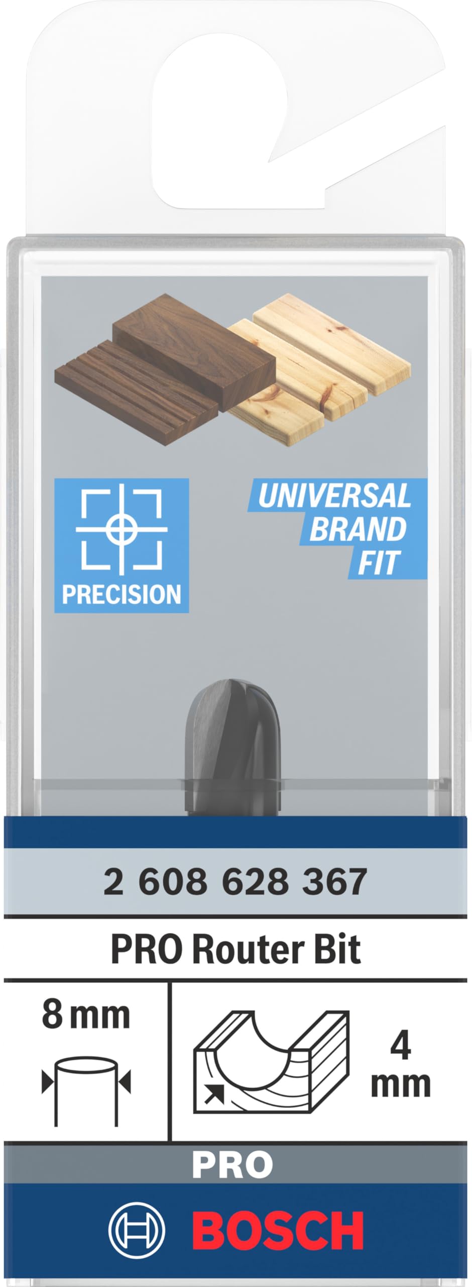 Bosch PRO fraise à canneler bois 8 mm R4