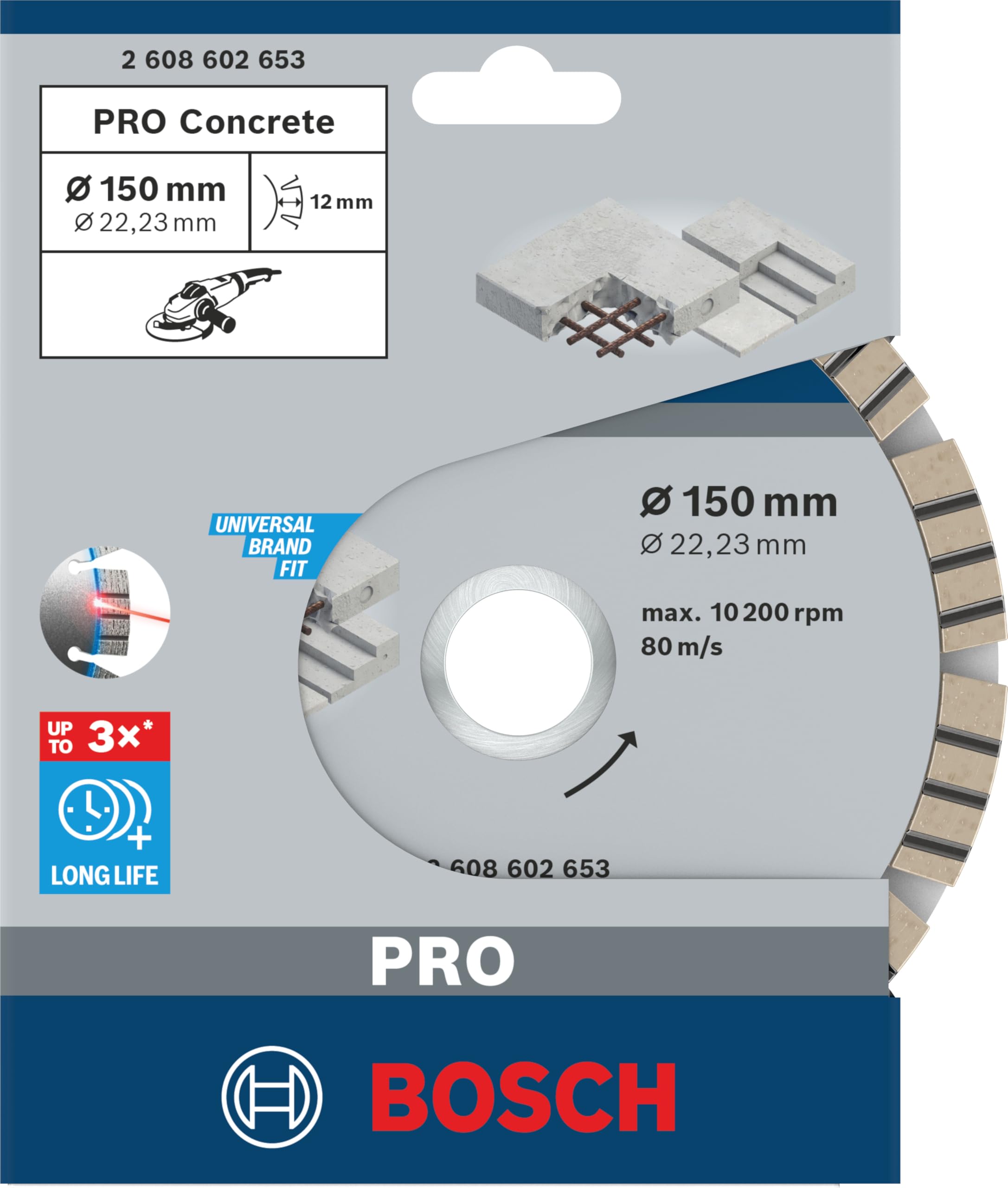 Bosch PRO Concrete disque diamanté 150 mm béton