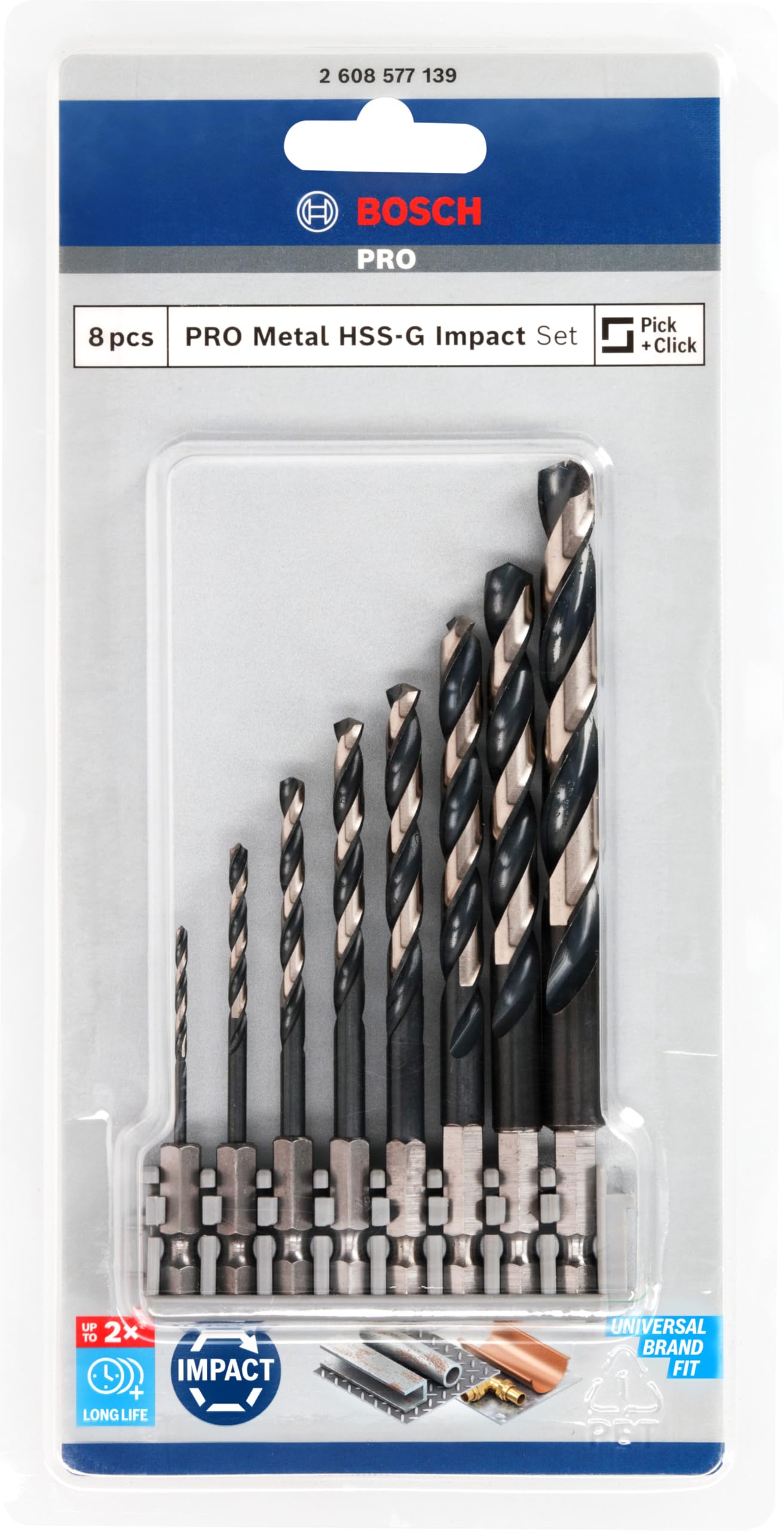 Bosch Impact Control Coffret Forets Métal HSS 8 pcs