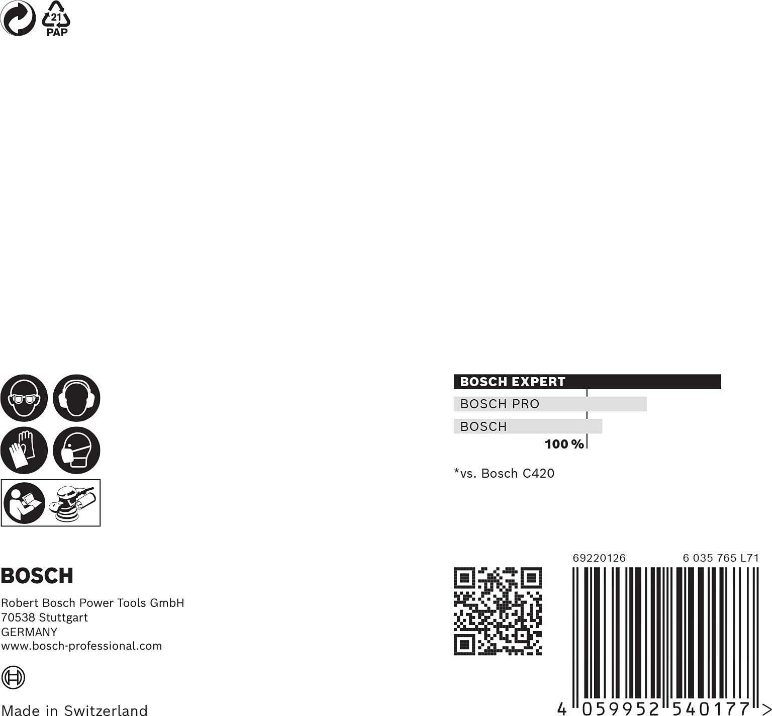 Bosch EXPERT M480 abrasif réticulé 125 mm G400 5 pcs