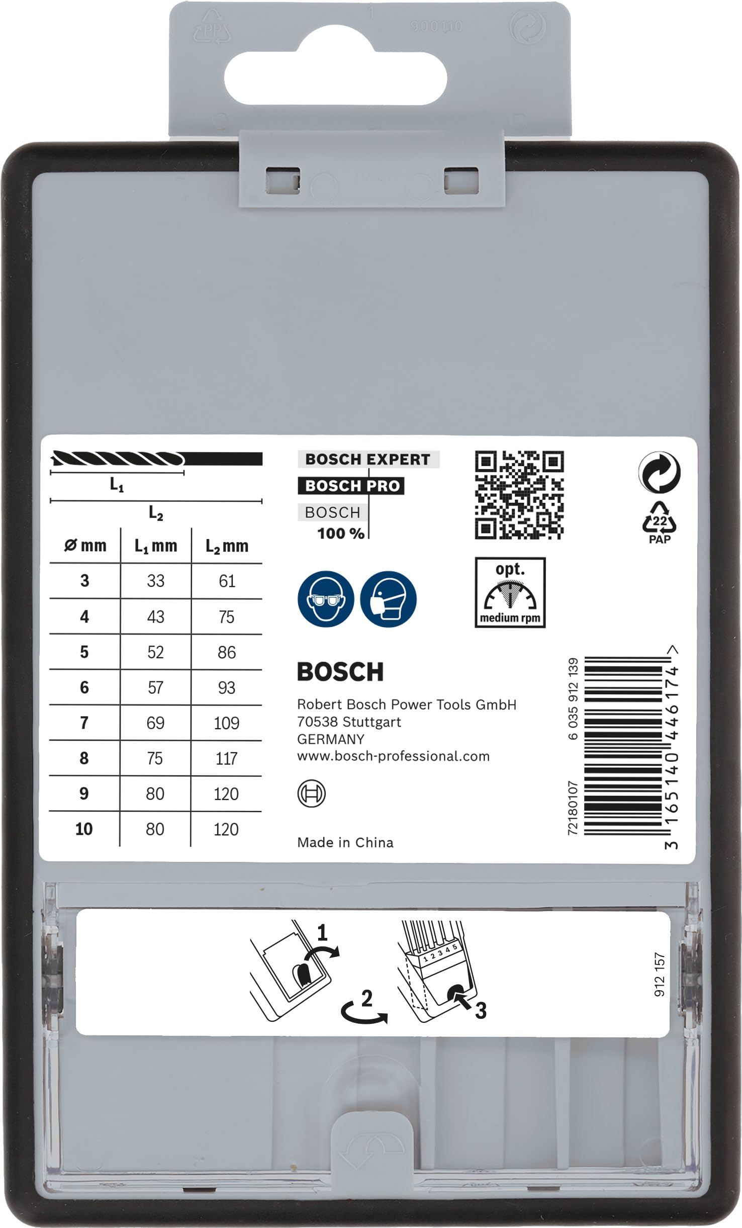 Bosch PRO Wood coffret forets bois 8 pcs 3-10 mm