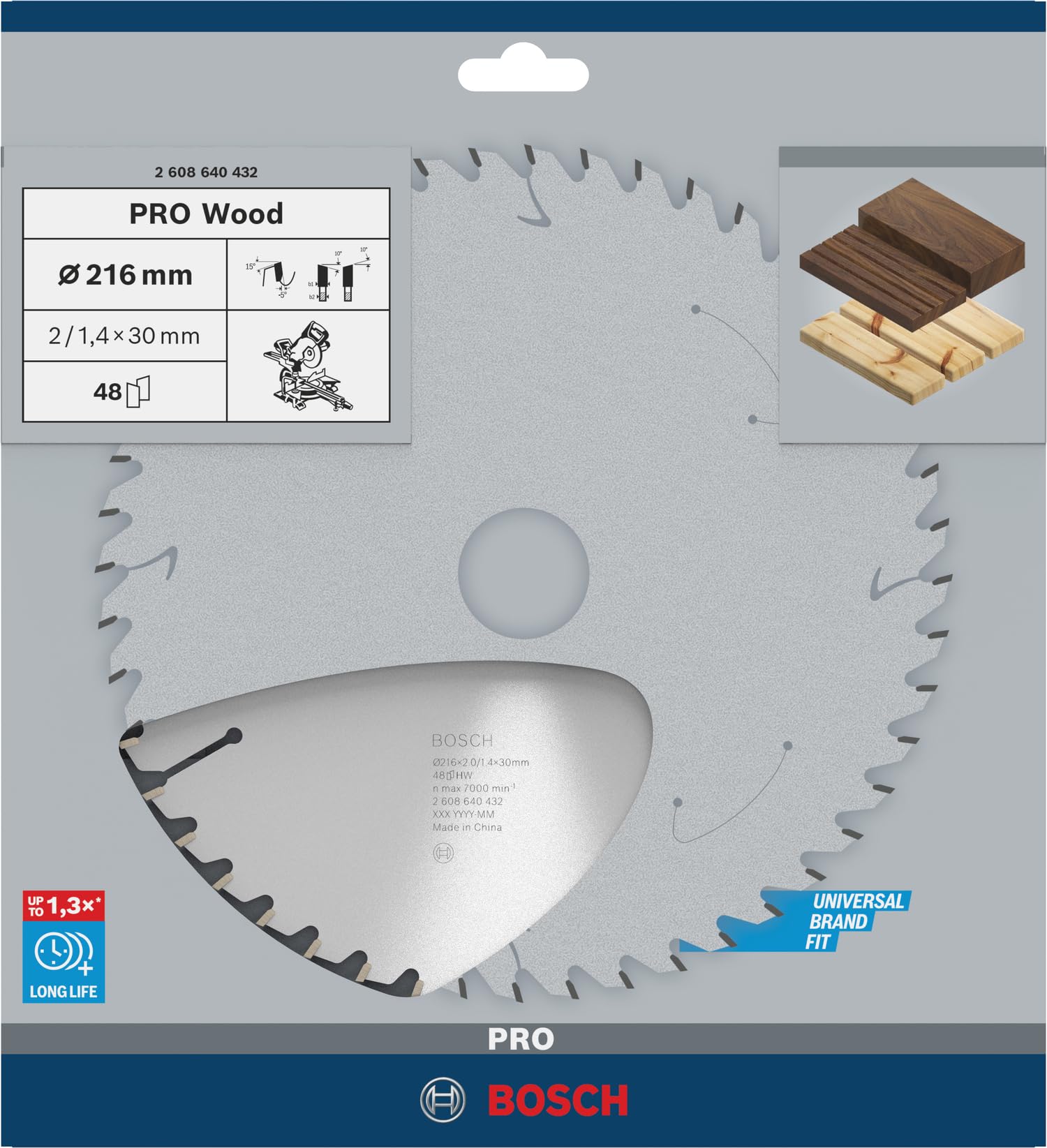 Bosch PRO Wood Lame Scie Circulaire 216 mm 48 Dents Bois