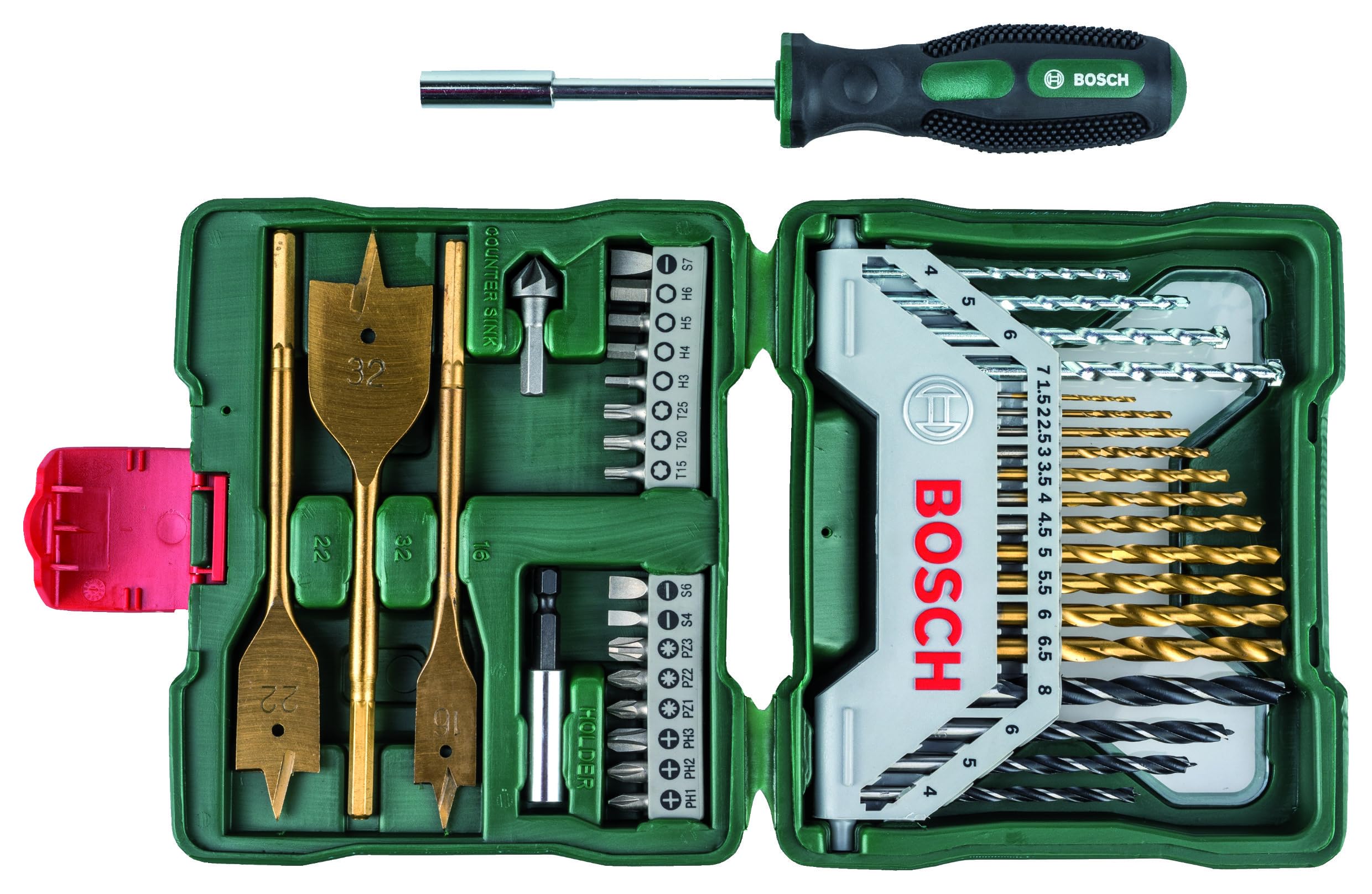 Bosch X-Line Titane coffret forets 40 pièces multi-matériaux