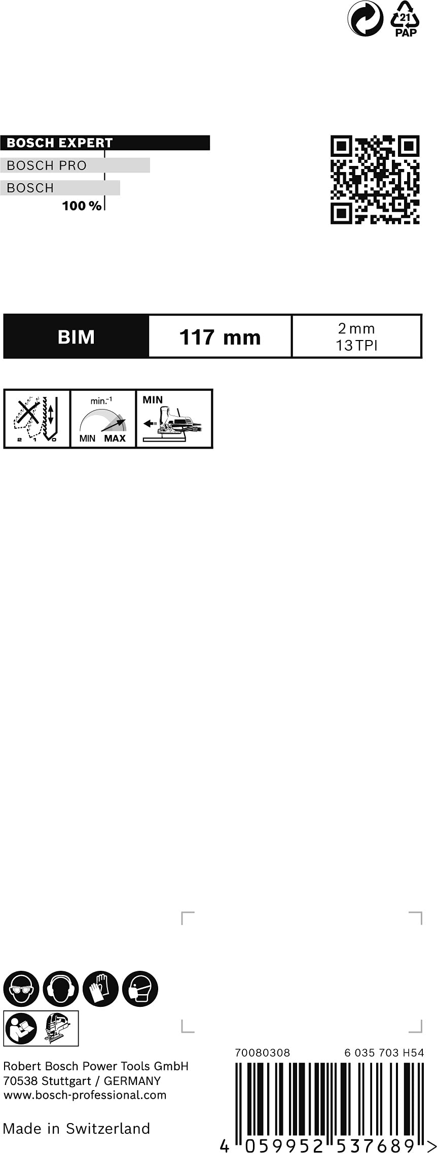 Bosch Expert Lame Scie Sauteuse T308BF Bois Dur x5