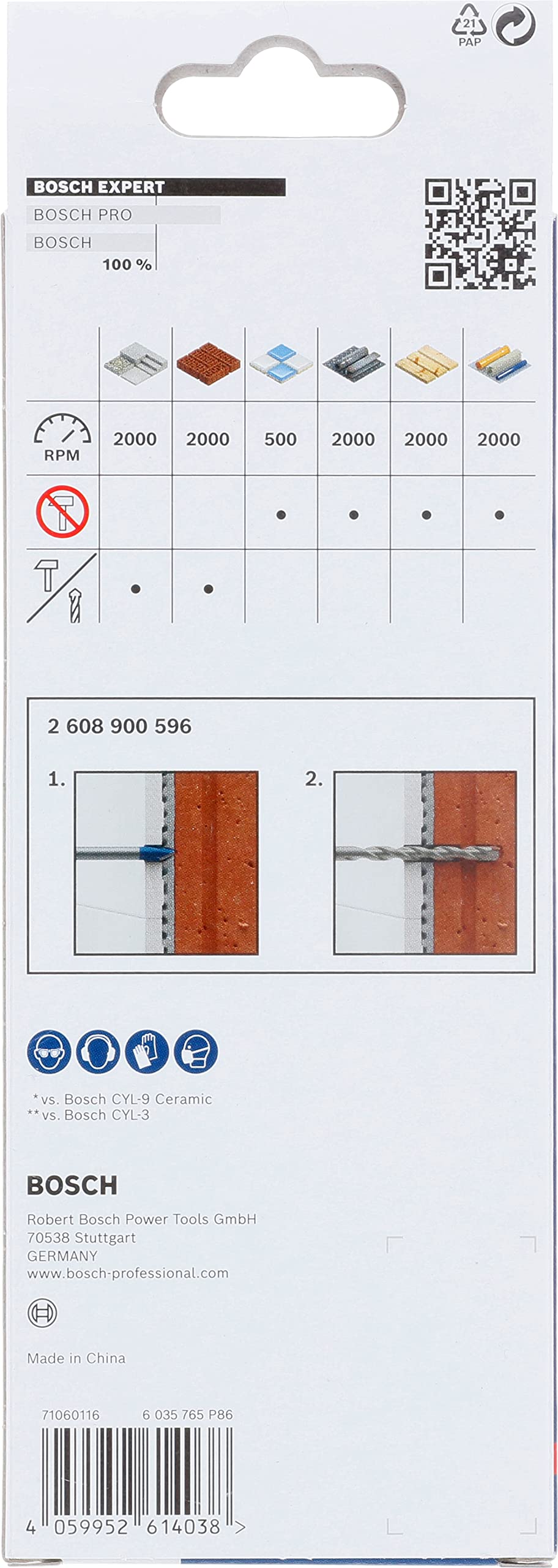 Bosch Expert HEX-9 coffret 5 forets carrelage dur + 6 mm