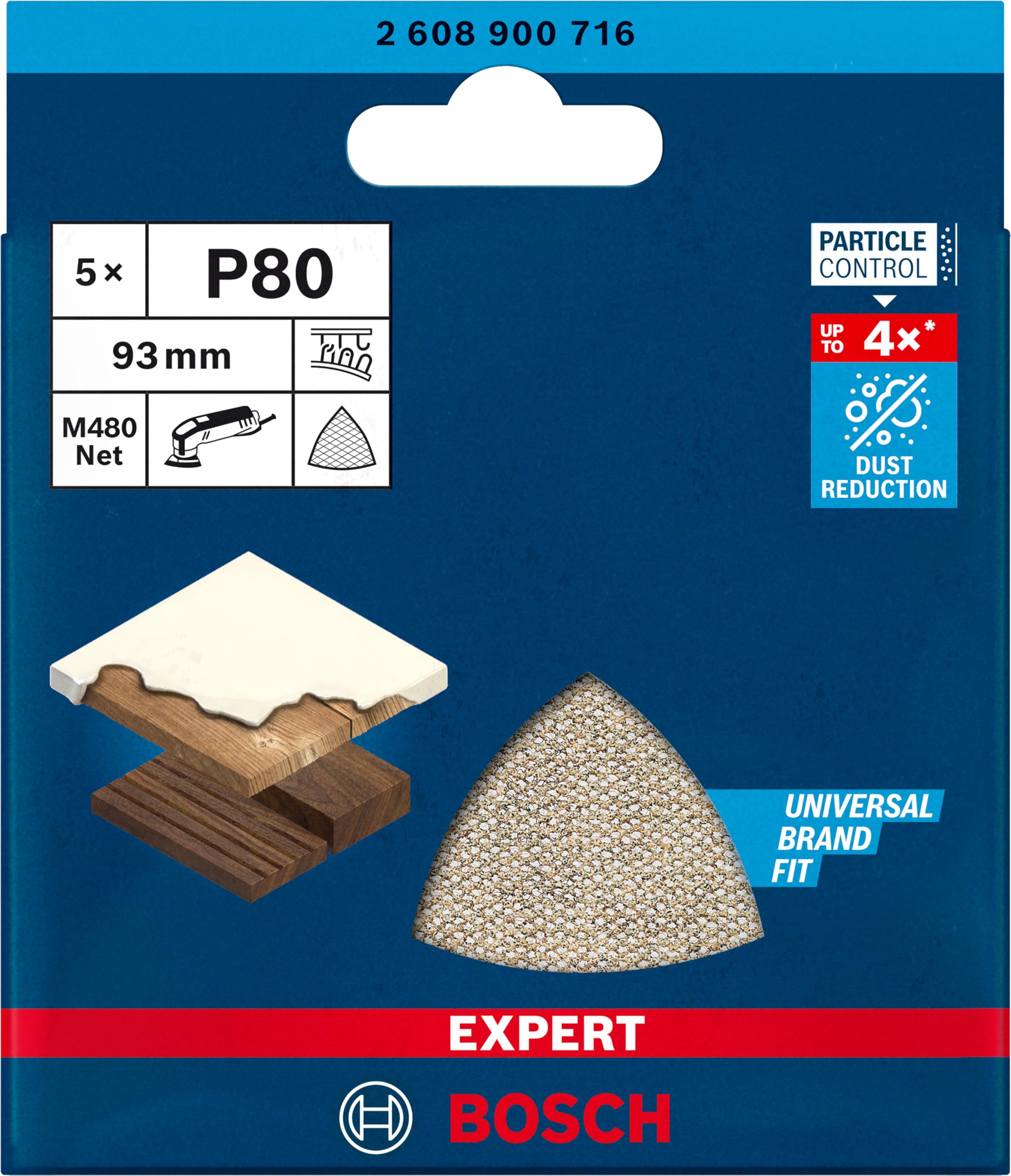 Bosch EXPERT M480 abrasif delta 93 mm grain 80 x5