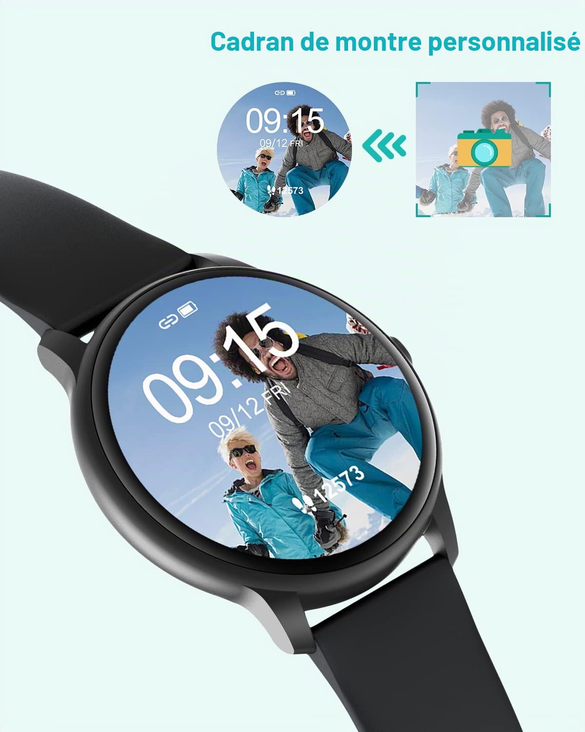 GRV Montres connectées smartwatch sport cardio 1,28" 