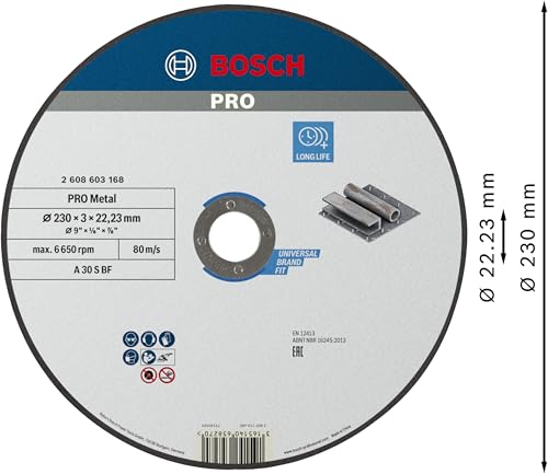 Bosch Disques à tronçonner 2608603168 disque métal 230 mm 3 mm