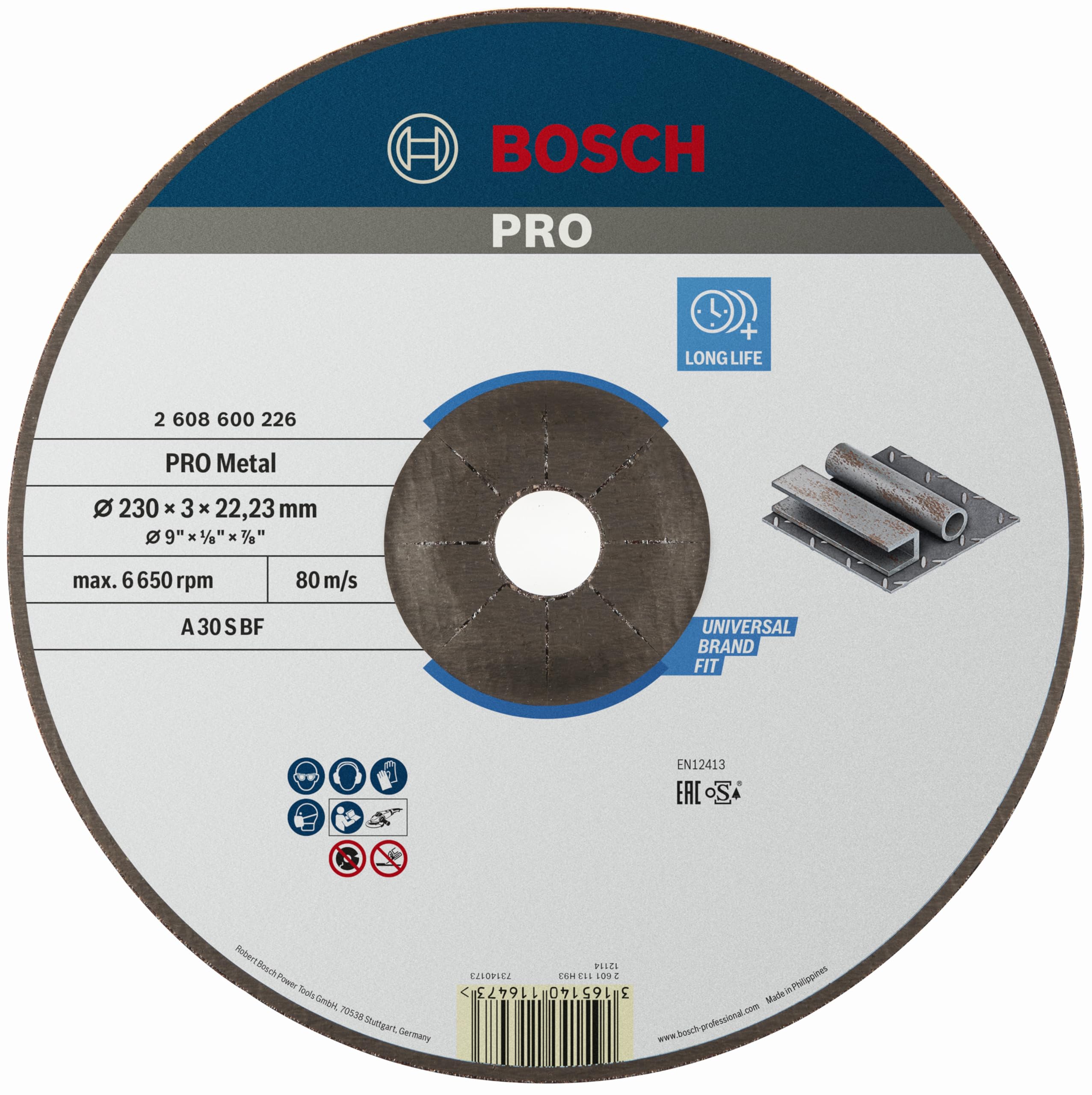 Bosch PRO Metal disque à tronçonner acier 230x3 mm