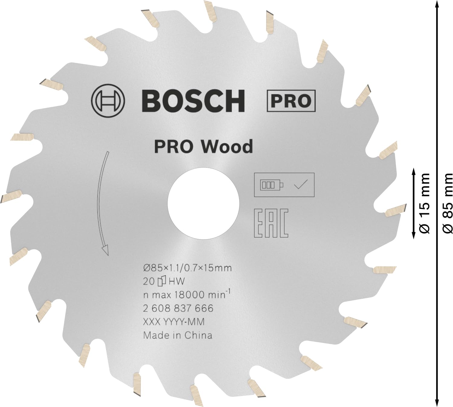 Bosch Standard for Wood lame scie circulaire 85 mm 20 dents bois