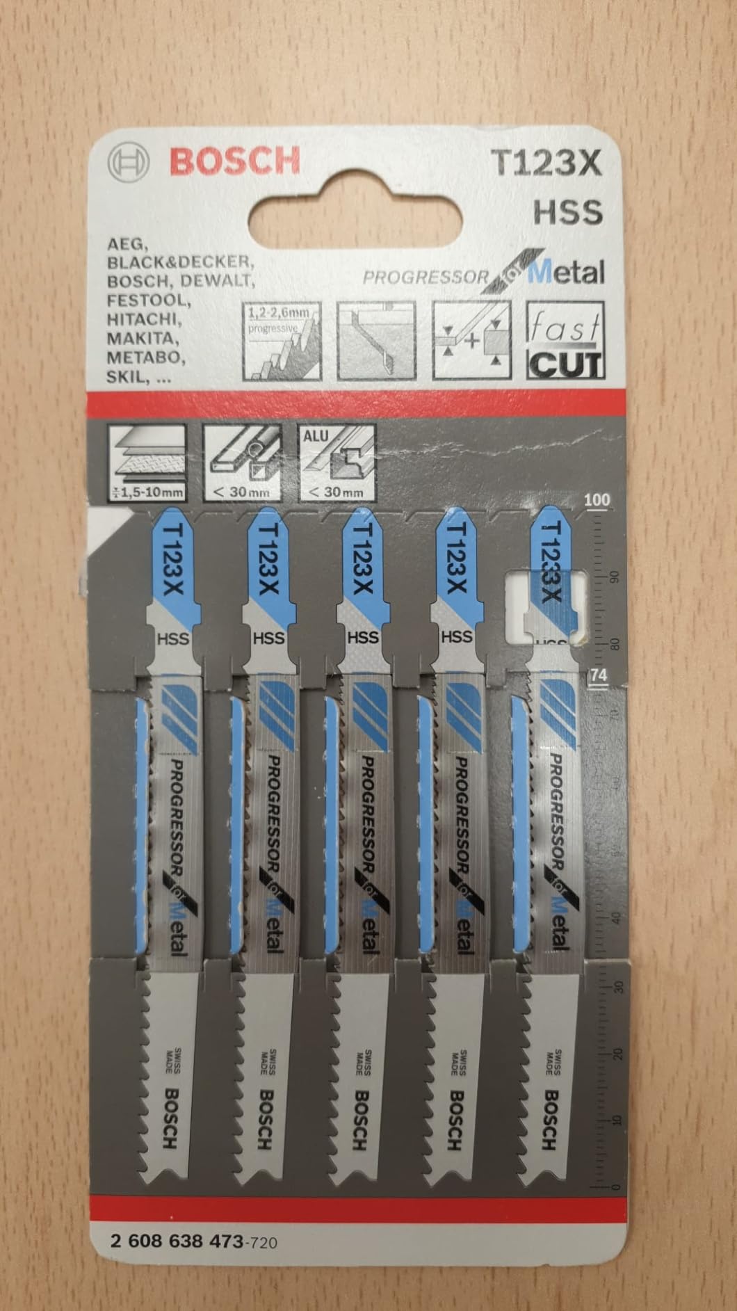 Bosch PRO T123XF lame scie sauteuse métal x5