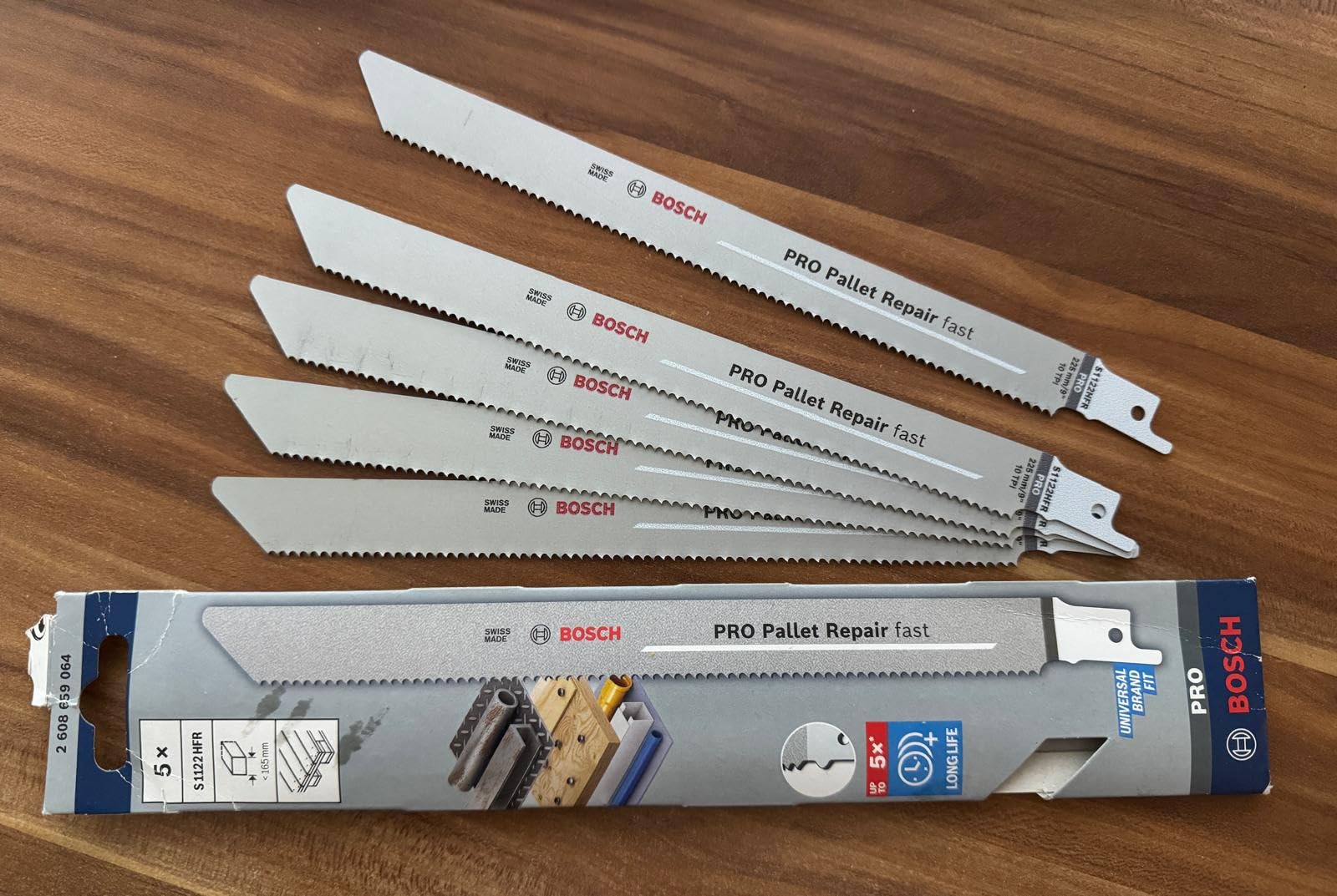 Bosch S1022HFR lame scie sabre 200mm x5 palettes