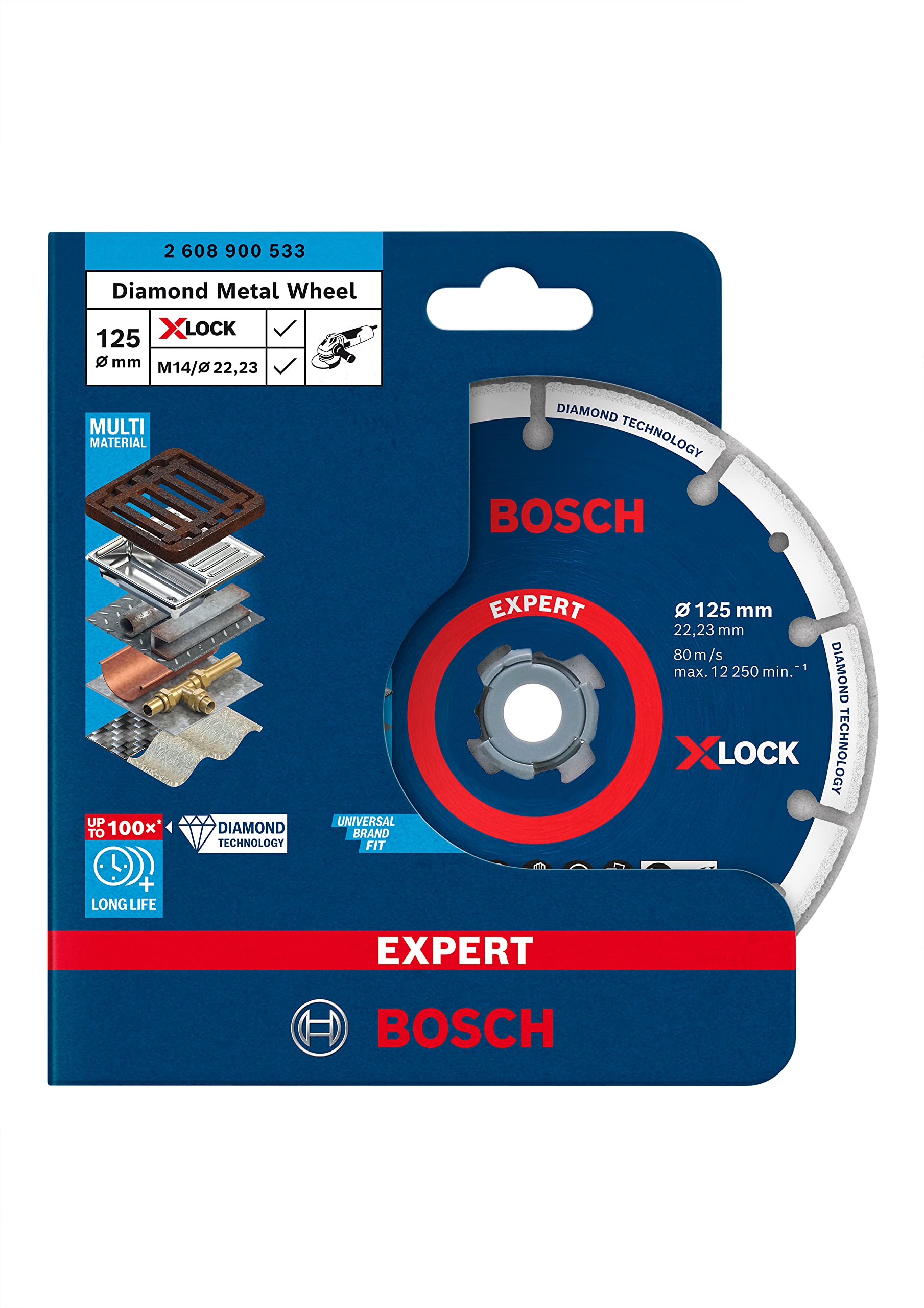 Bosch EXPERT Disque diamant métal X-LOCK 125 mm fonte acier