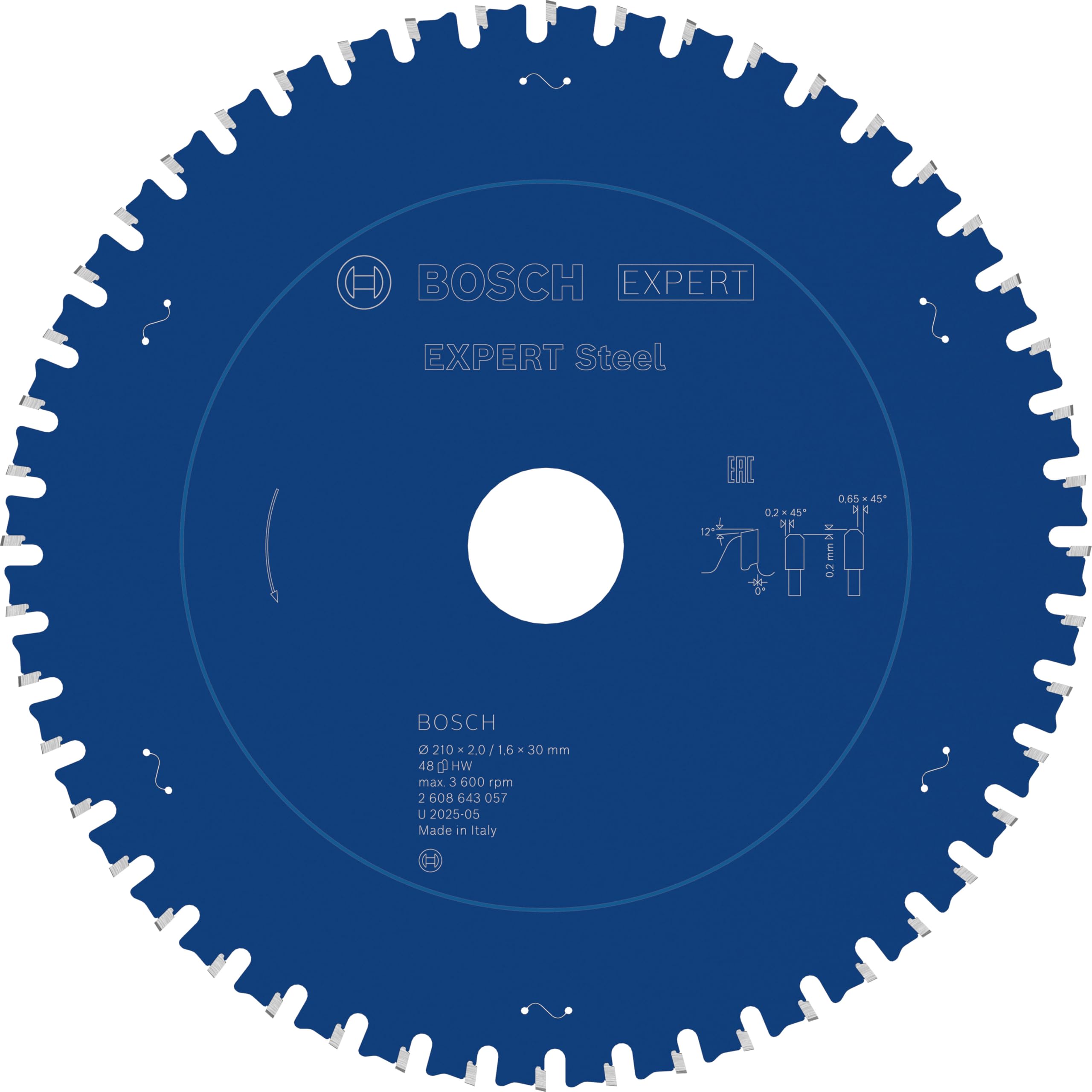 Bosch EXPERT Steel lame scie circulaire 210x30 mm 48 dents acier