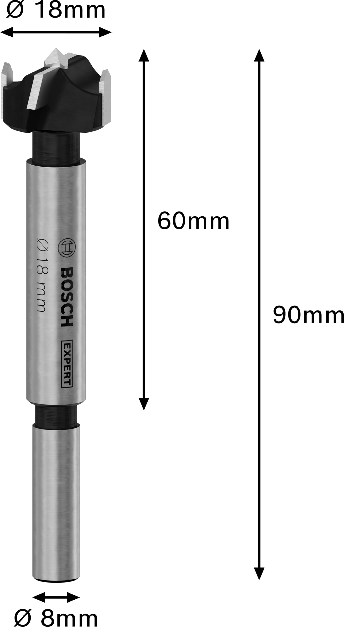 Bosch EXPERT foret de coupe 18x60x90 mm bois stratifié
