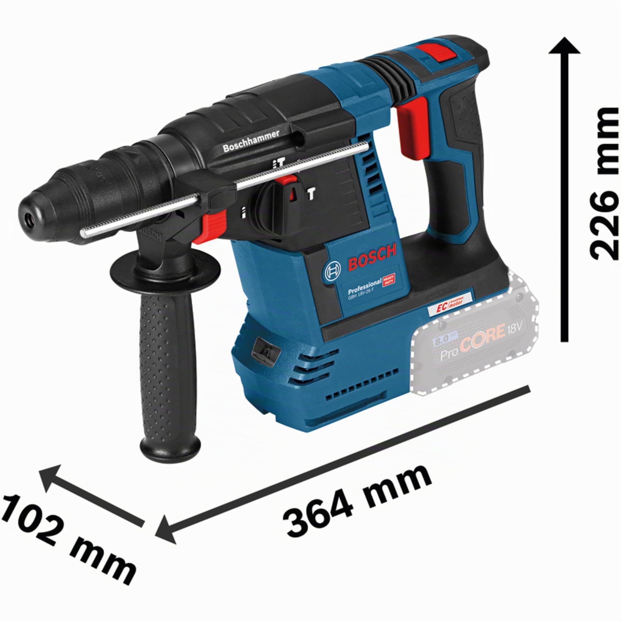 Bosch Professional perforateur GBH 18 V-26 F SDS plus 2x5,0Ah
