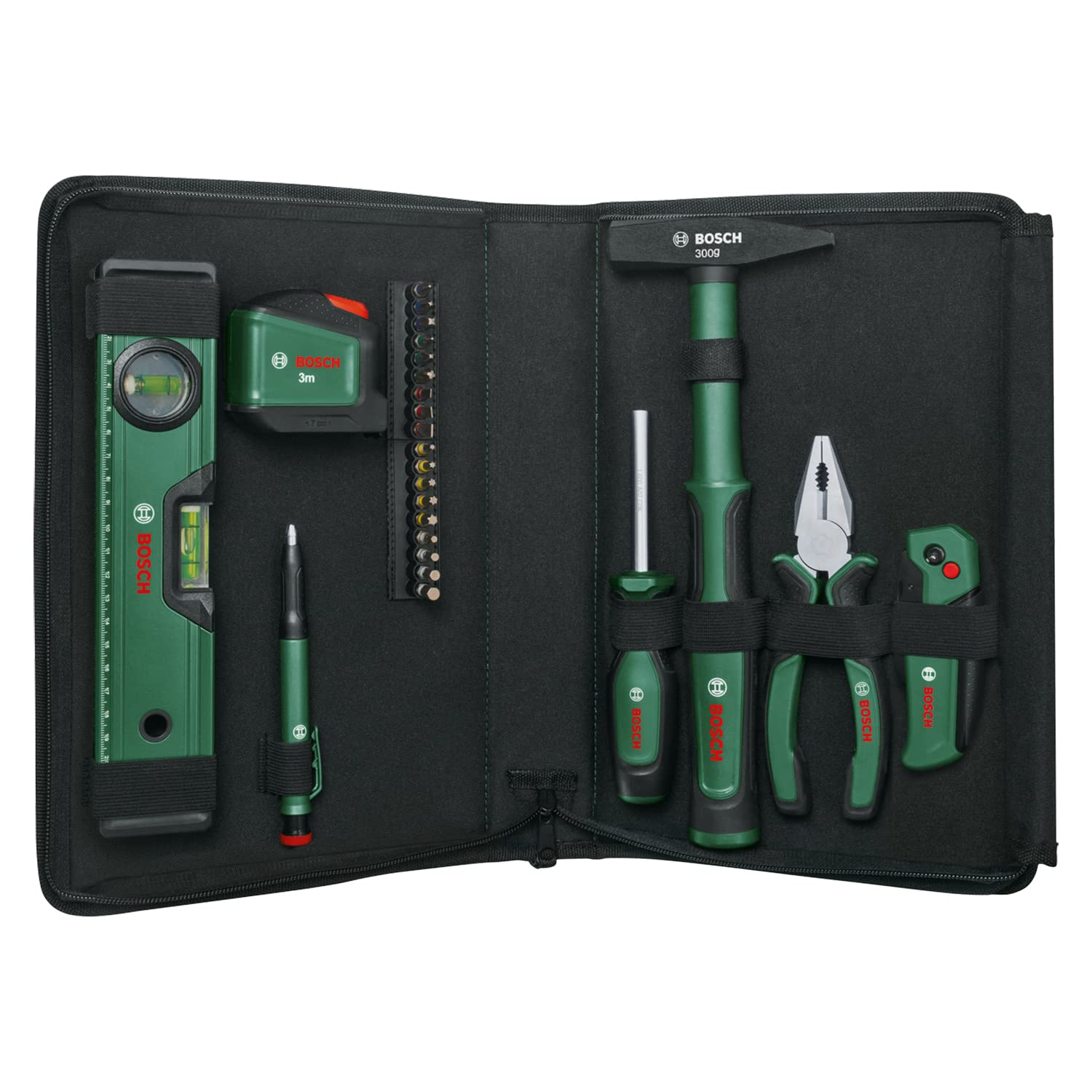Bosch Universal set 25 outils à main marteau pince sac tissu