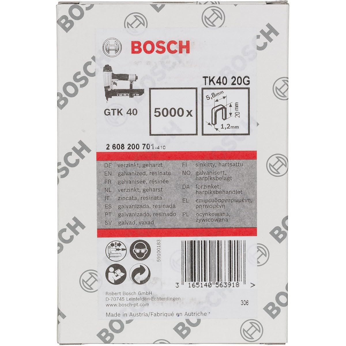 Bosch PRO NC18 agrafes à tête étroite 35 mm lot 5000