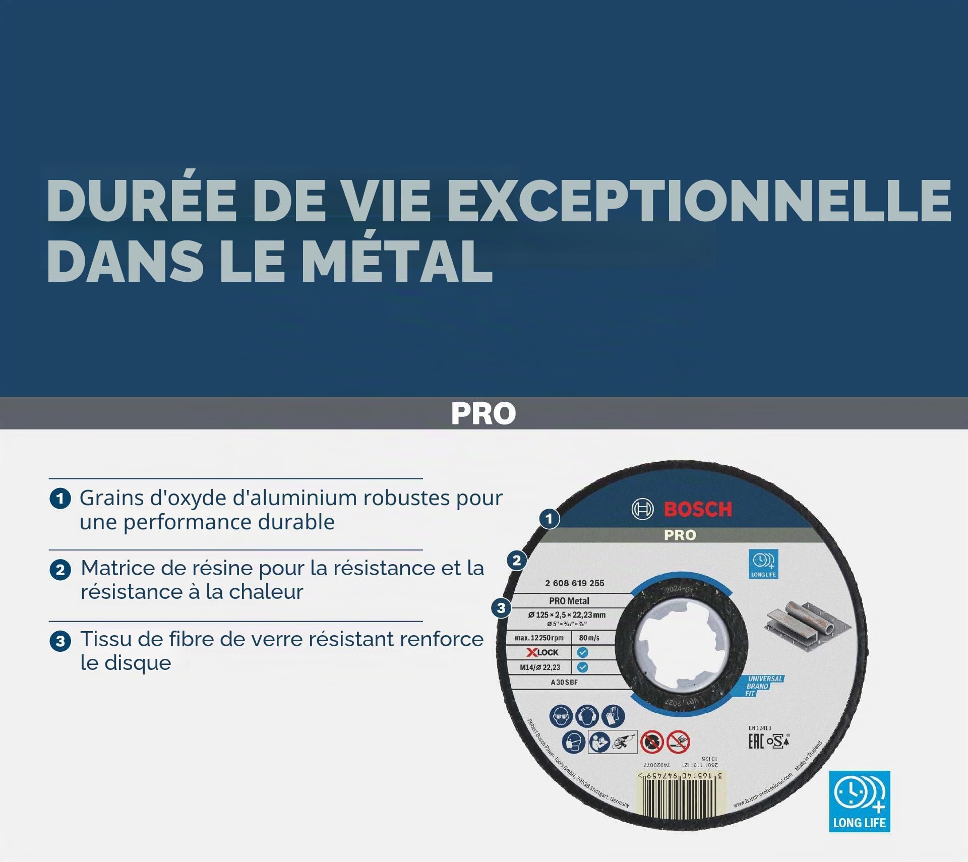 Bosch Standard X-LOCK T41 disque à tronçonner métal 125 mm