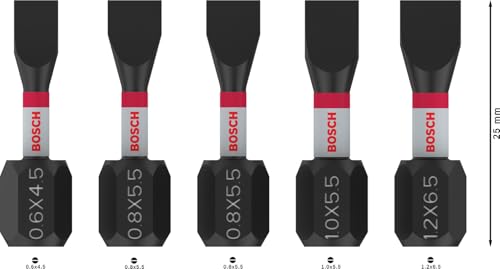 Bosch PRO Impact embout fendu SL 25 mm lot 5 pièces 1/4"