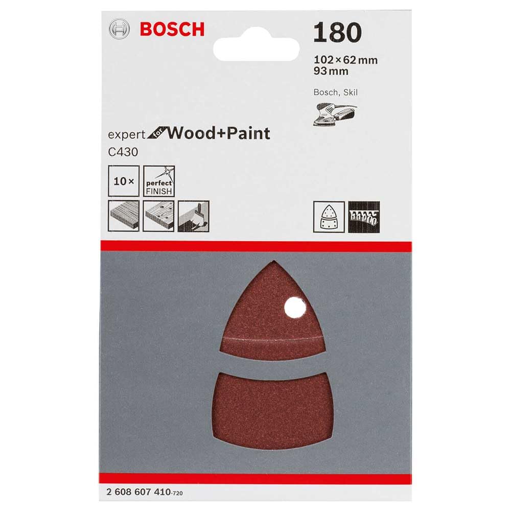 Bosch C430 bande abrasive P180 bois peinture 10 pièces