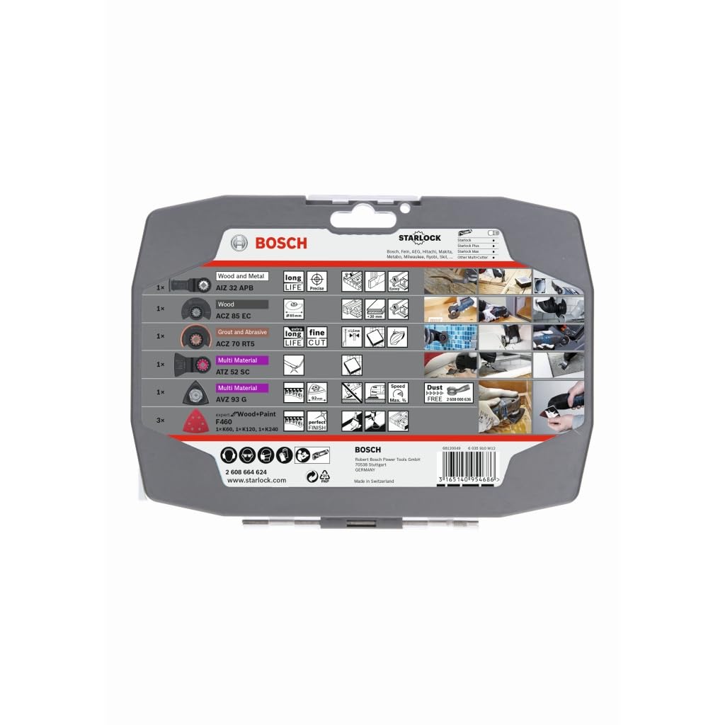 Bosch Abrasifs 2608664624 Coffret 5 Accessoires Starlock Bois Métal