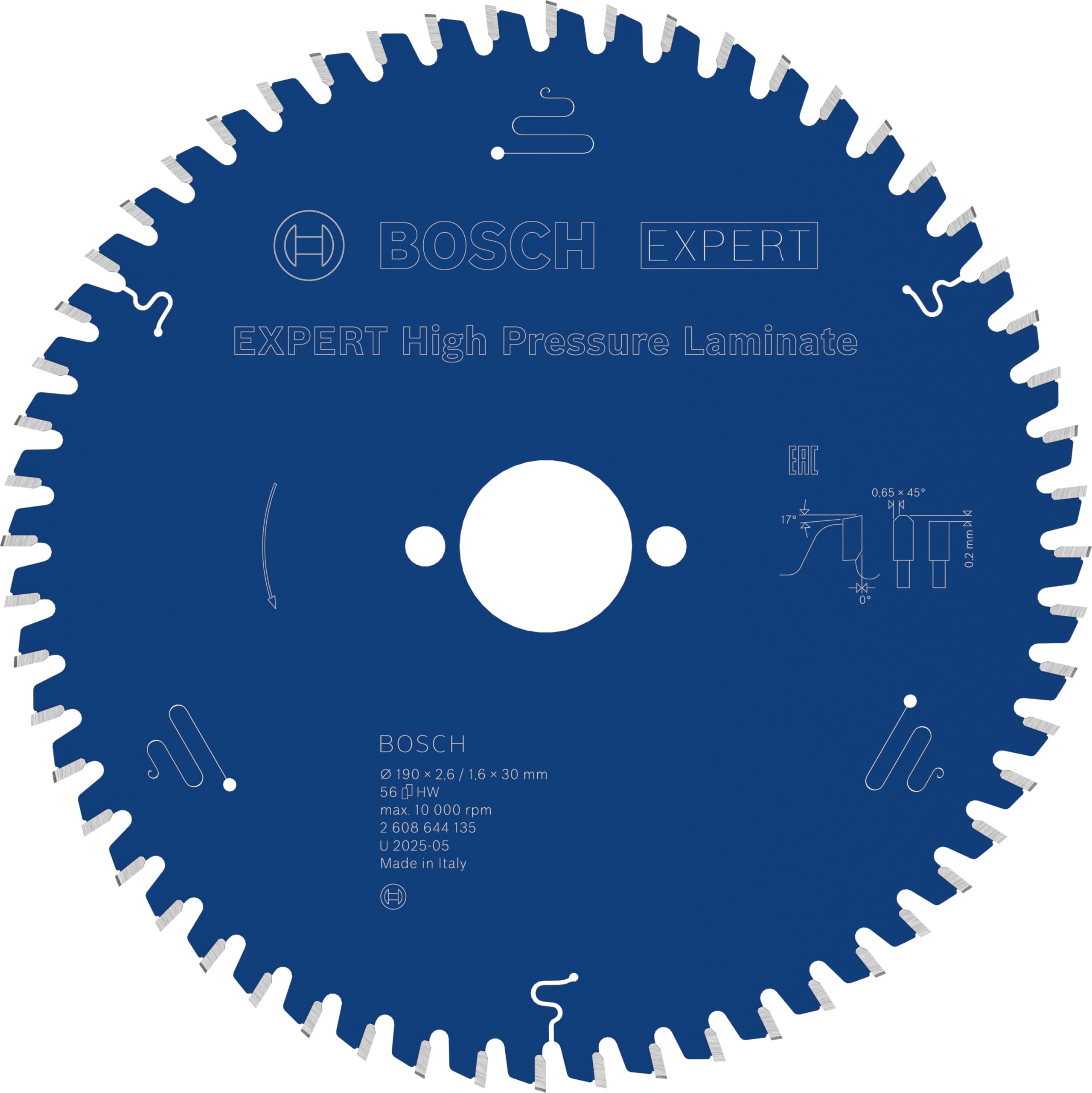 Bosch EXPERT lame scie 190x20 mm T56 stratifié