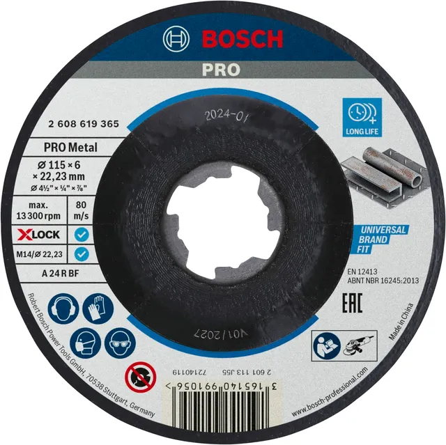 Bosch PRO Metal disque ébarber X-Lock 115 mm