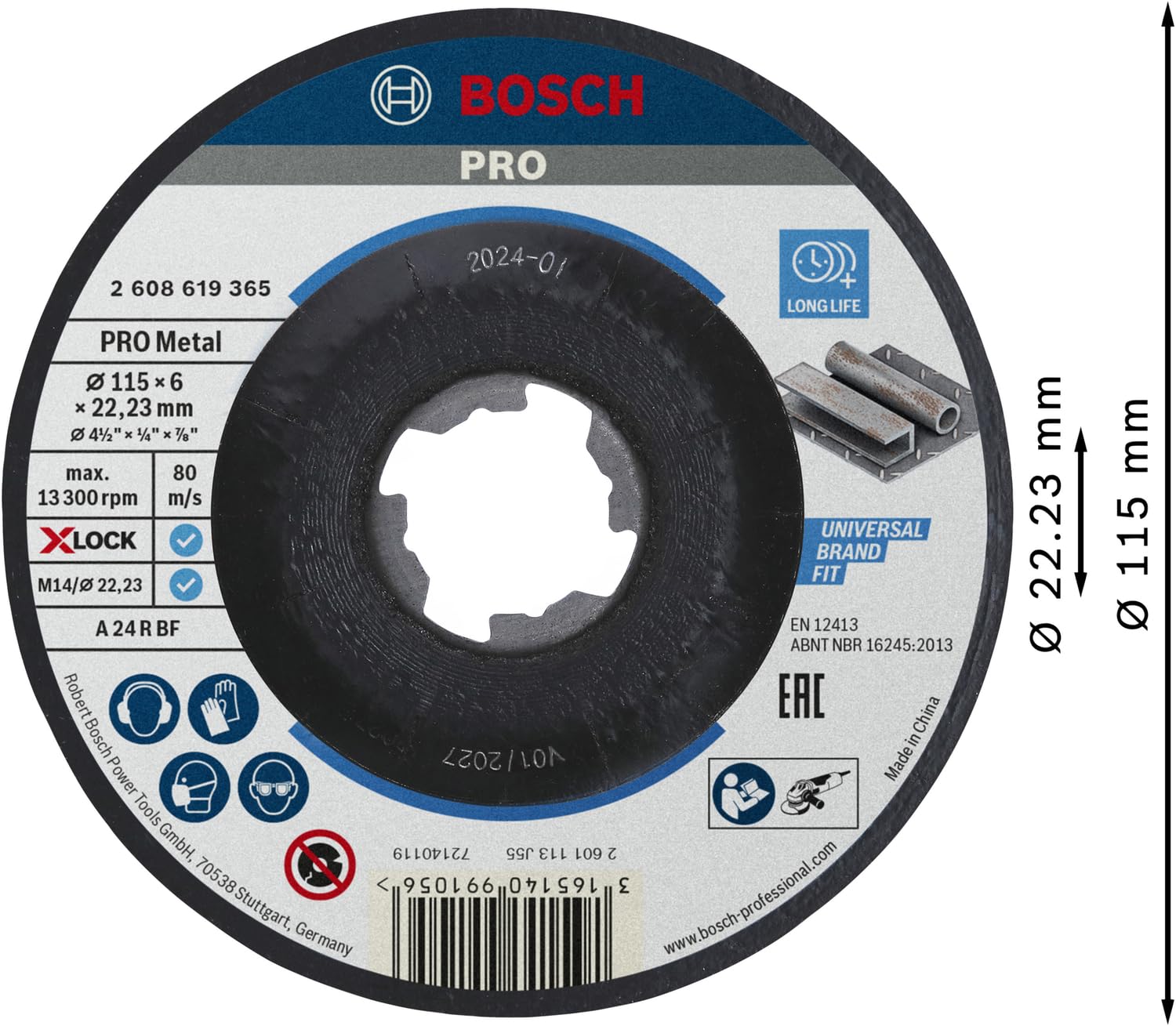 Bosch PRO Metal disque ébarber X-Lock 115 mm