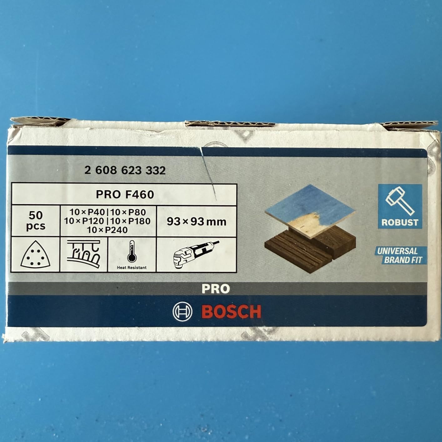 Bosch PRO F460 feuille abrasive delta 93 mm lot 50