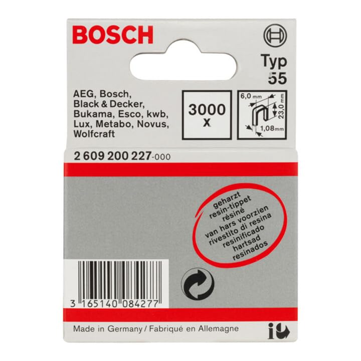 Bosch agrafes type 55 dos étroit résinifiées 3000 pcs