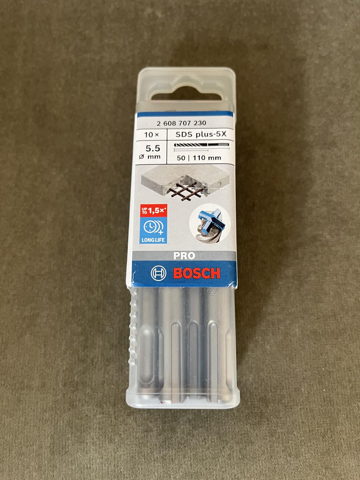 Bosch Pro SDS plus-5X foret béton 5,5x110 mm x10