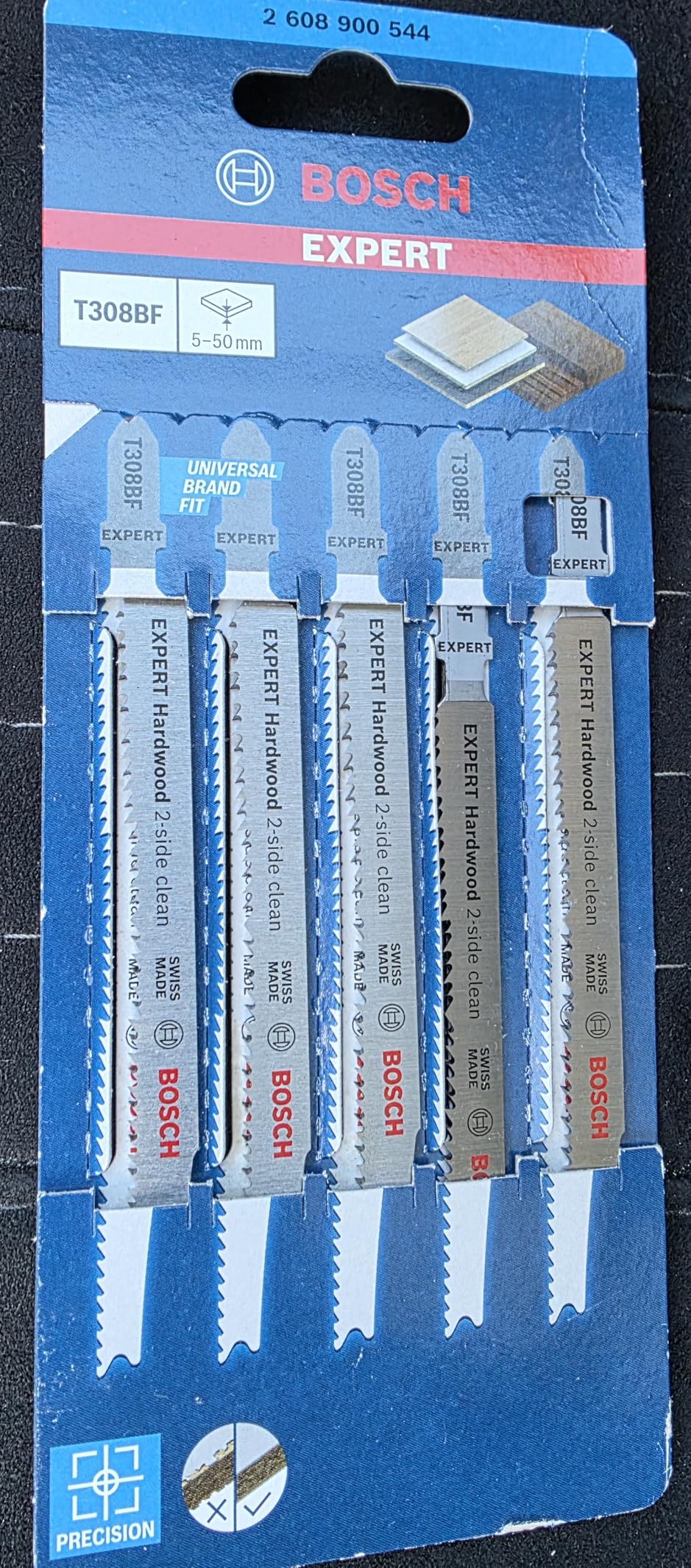 Bosch Expert Lame Scie Sauteuse T308BF Bois Dur x5