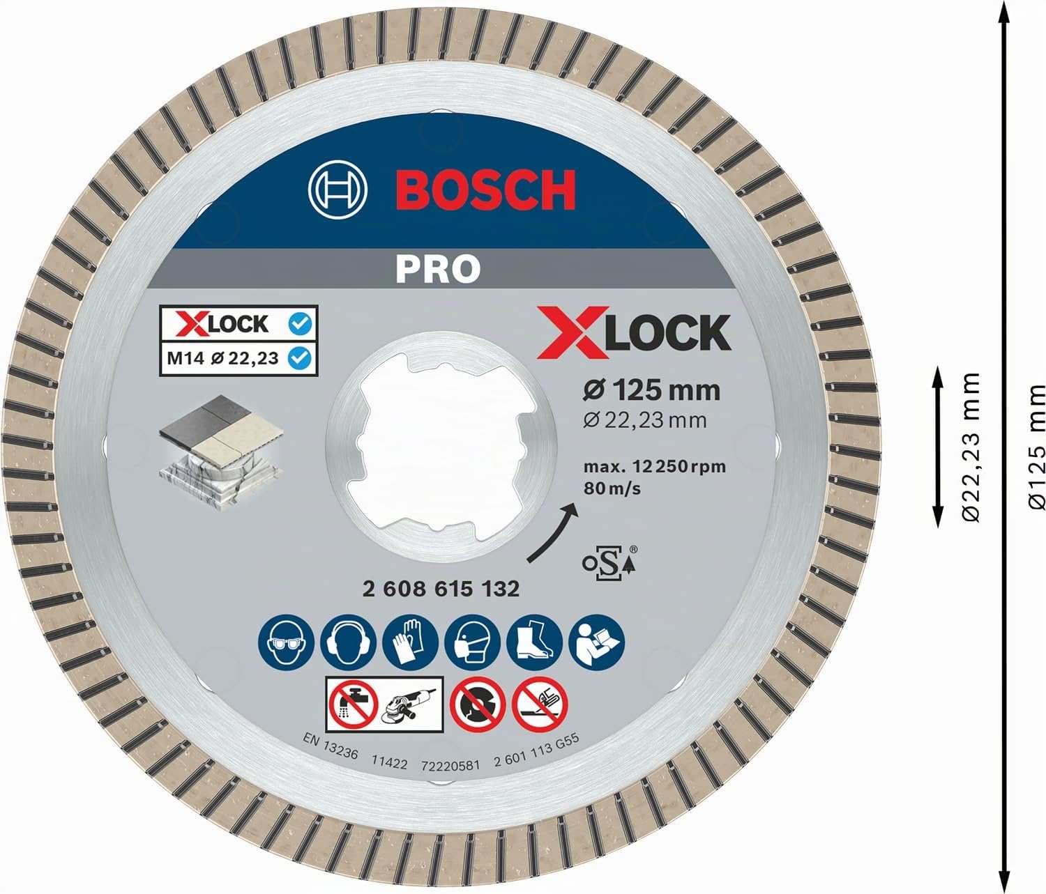 Bosch PRO Ceramic disque diamant X-Lock 125 mm