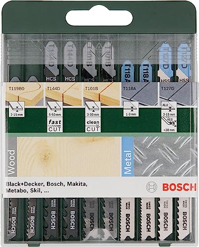 Bosch Wood and Metal Jeu lames scie sauteuse 10 pièces