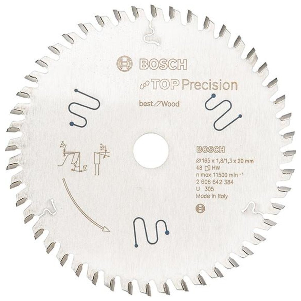 Bosch Lame circulaire Top Precision 165x20 48 dents bois