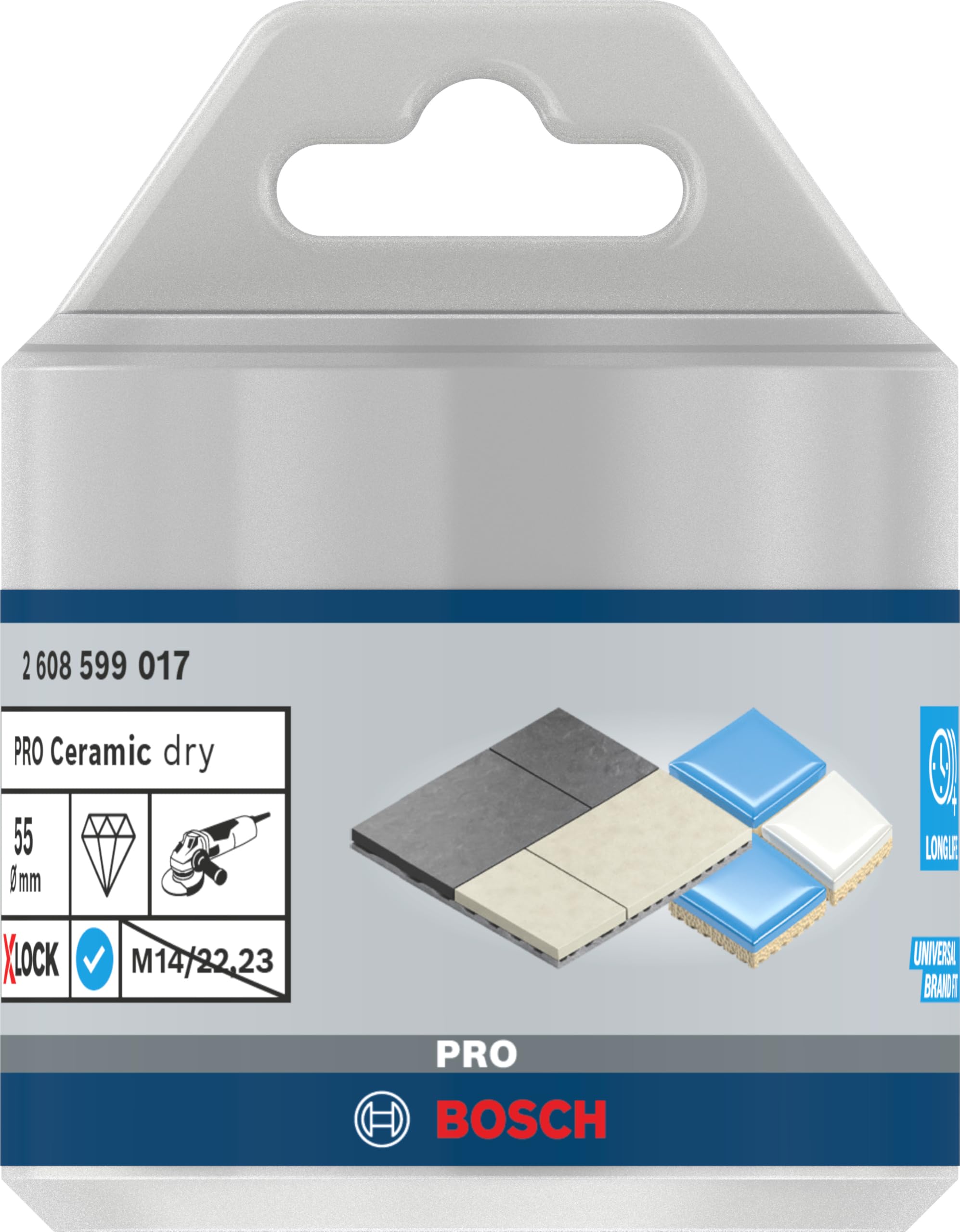 Bosch PRO Ceramic dry couronne diamant X-Lock 55 mm carrelage