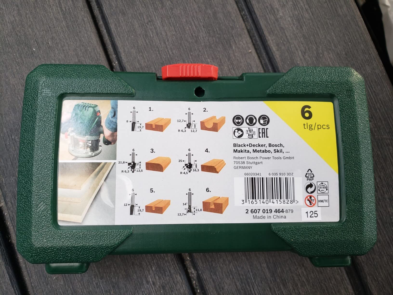 Bosch coffret 6 fraises carbure bois queue 6 mm défonceuse