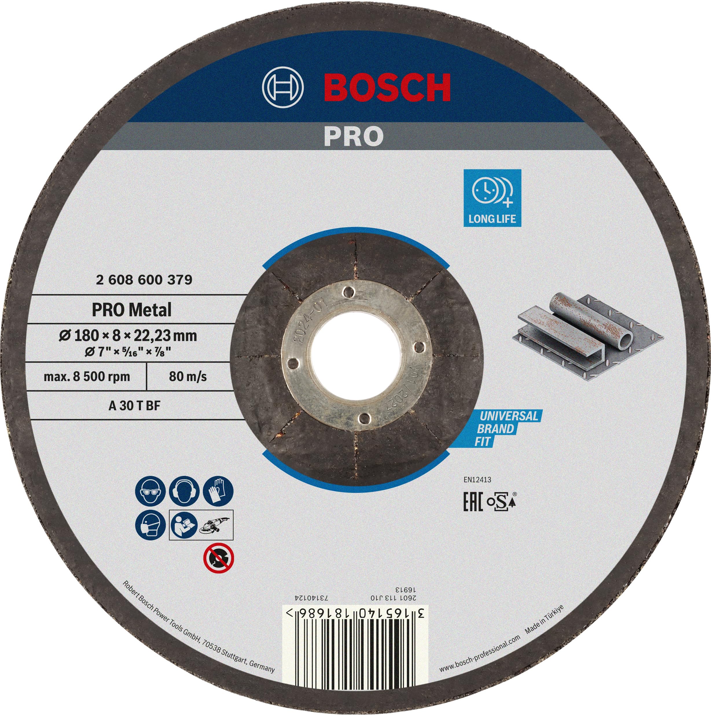 Bosch PRO Metal Disque à meuler 125x6x22,23 mm acier