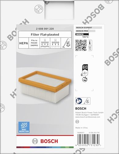 Bosch filtre plat plissé HEPA aspirateur sec/eau