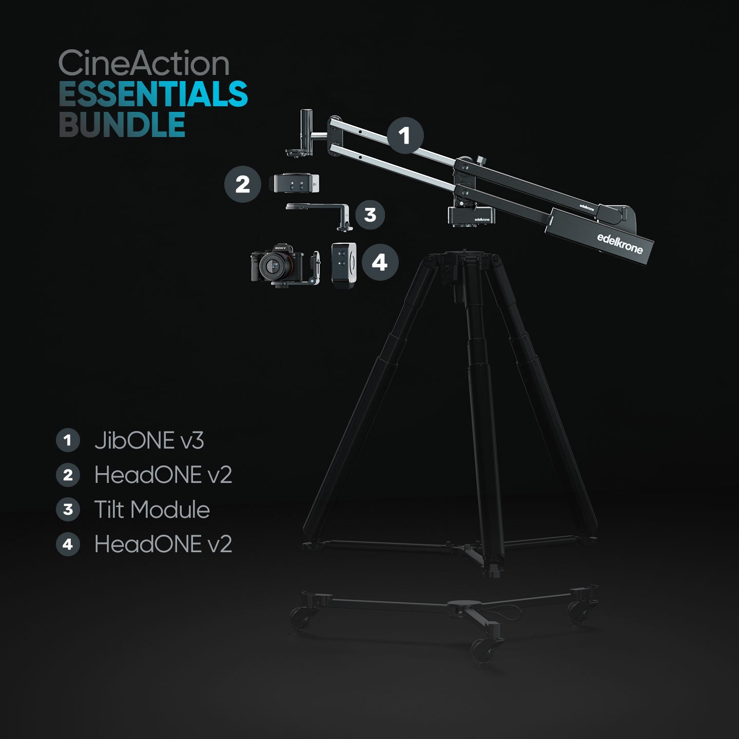 Edelkrone Bundles CineAction Bundle tête motorisée HeadPLUS v3 Essentials