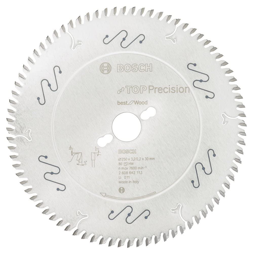 Bosch Top Precision Lame Scie Circulaire 250x30mm 60 Dents Bois