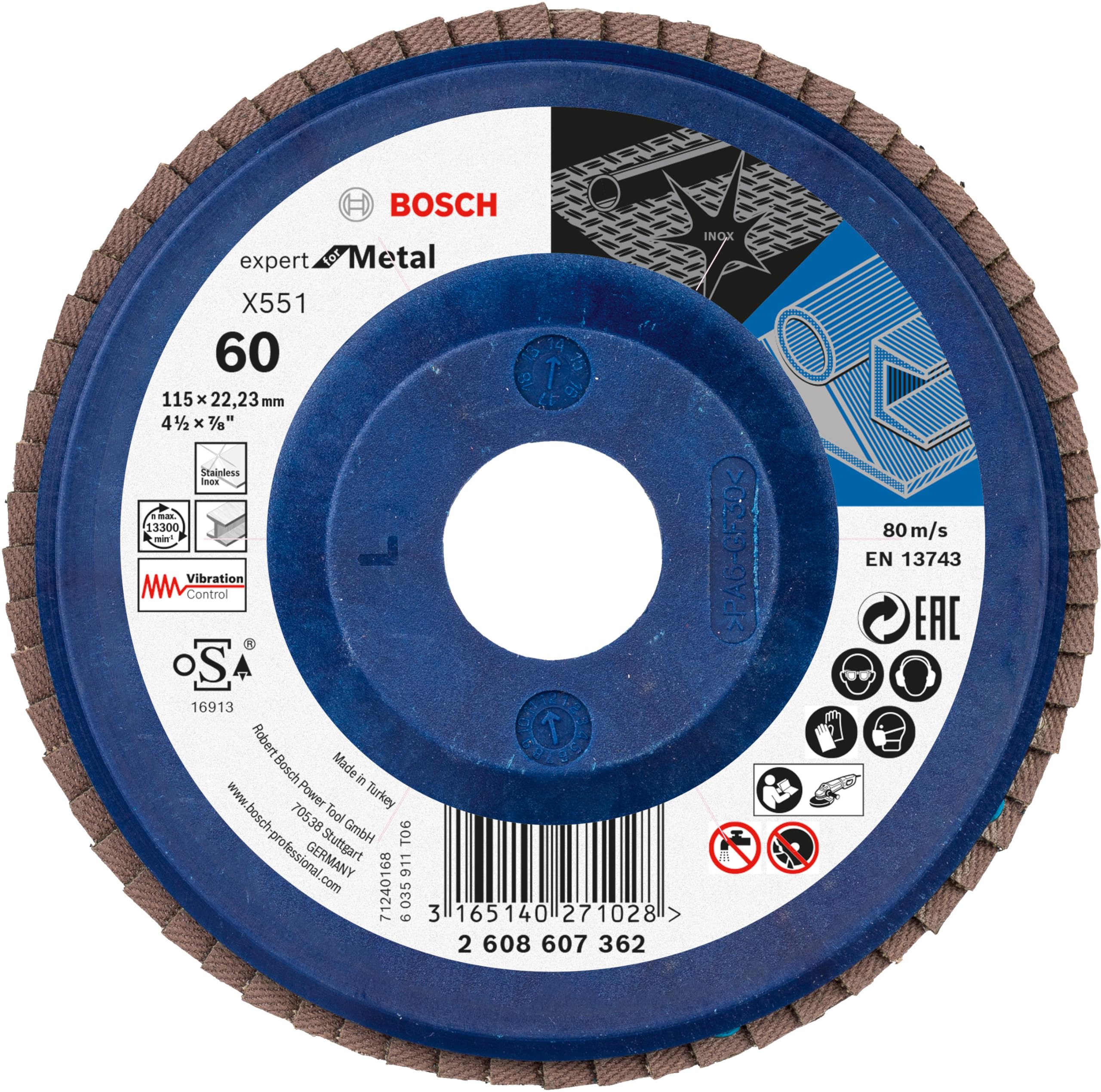 Bosch X551 disques à lamelles 115 mm 40/60/80 x3